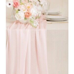 Ling’s Moment Blush Table Runner-Set of 1 -One Runner-Drape-New Open Box